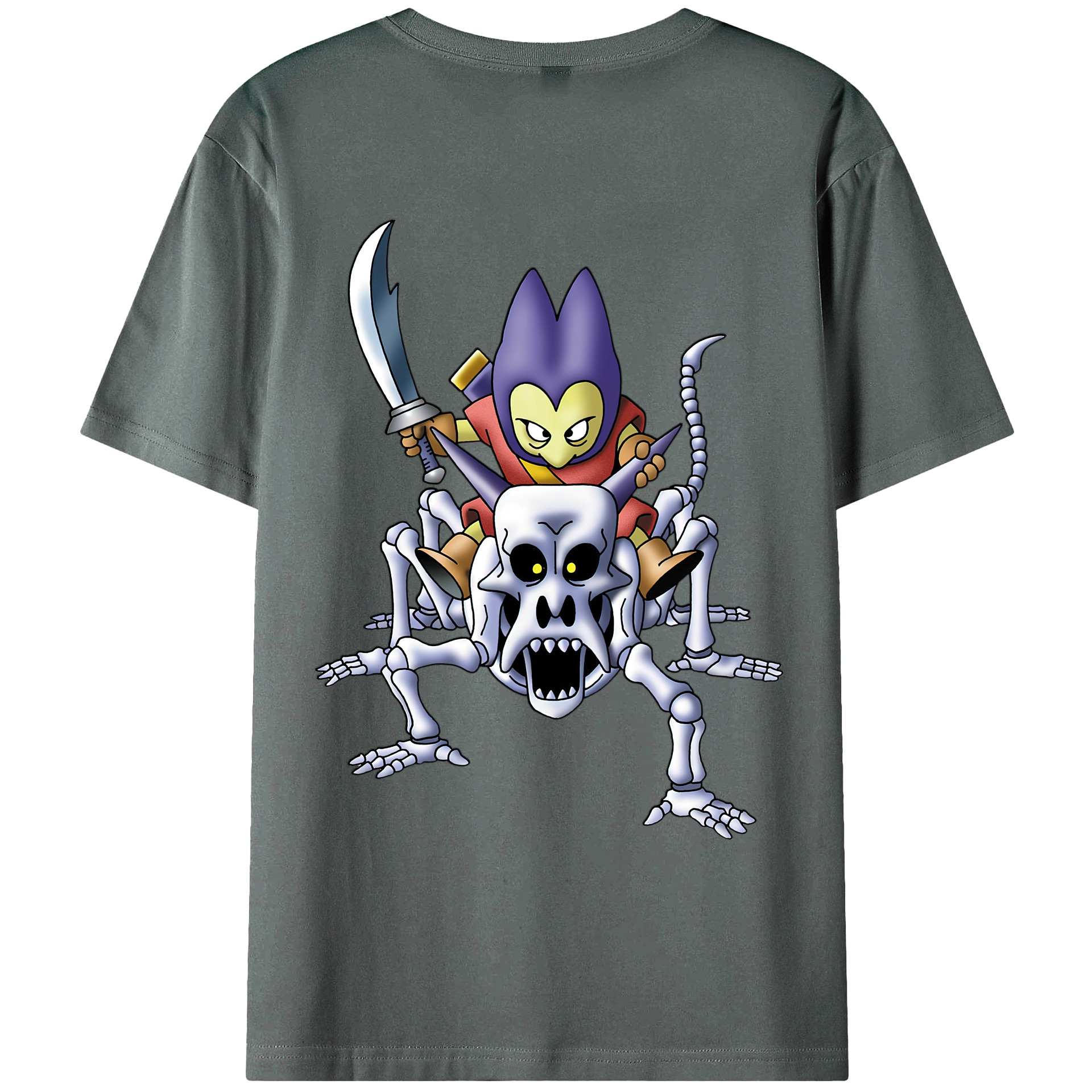 （画像用） ドラゴンクエスト Doragon Kuesuto Dragon Quest 綿100％ メンズ半袖Tシャツ（バックプリント） 通気性